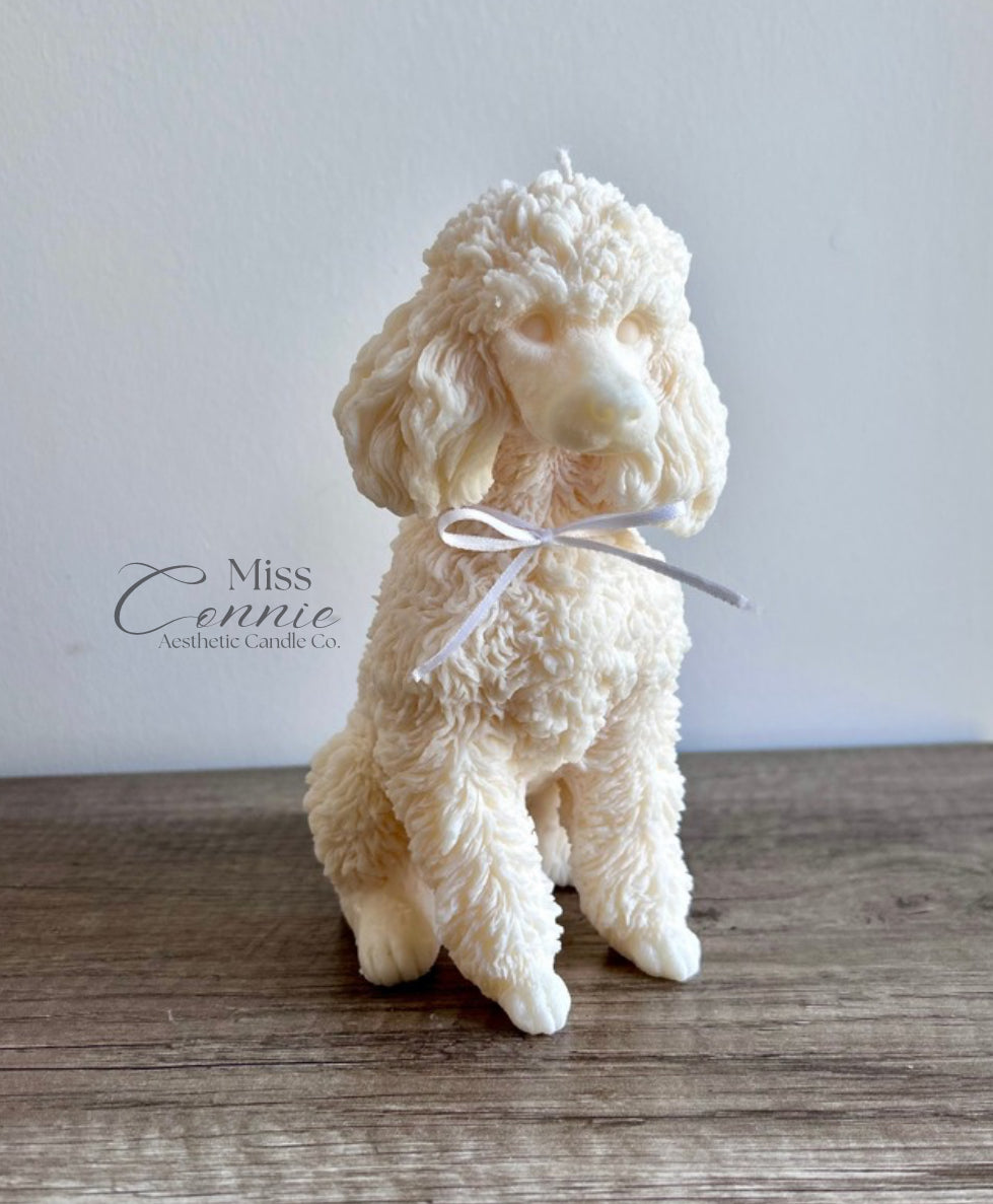 Poodle Puppy Dog Candle