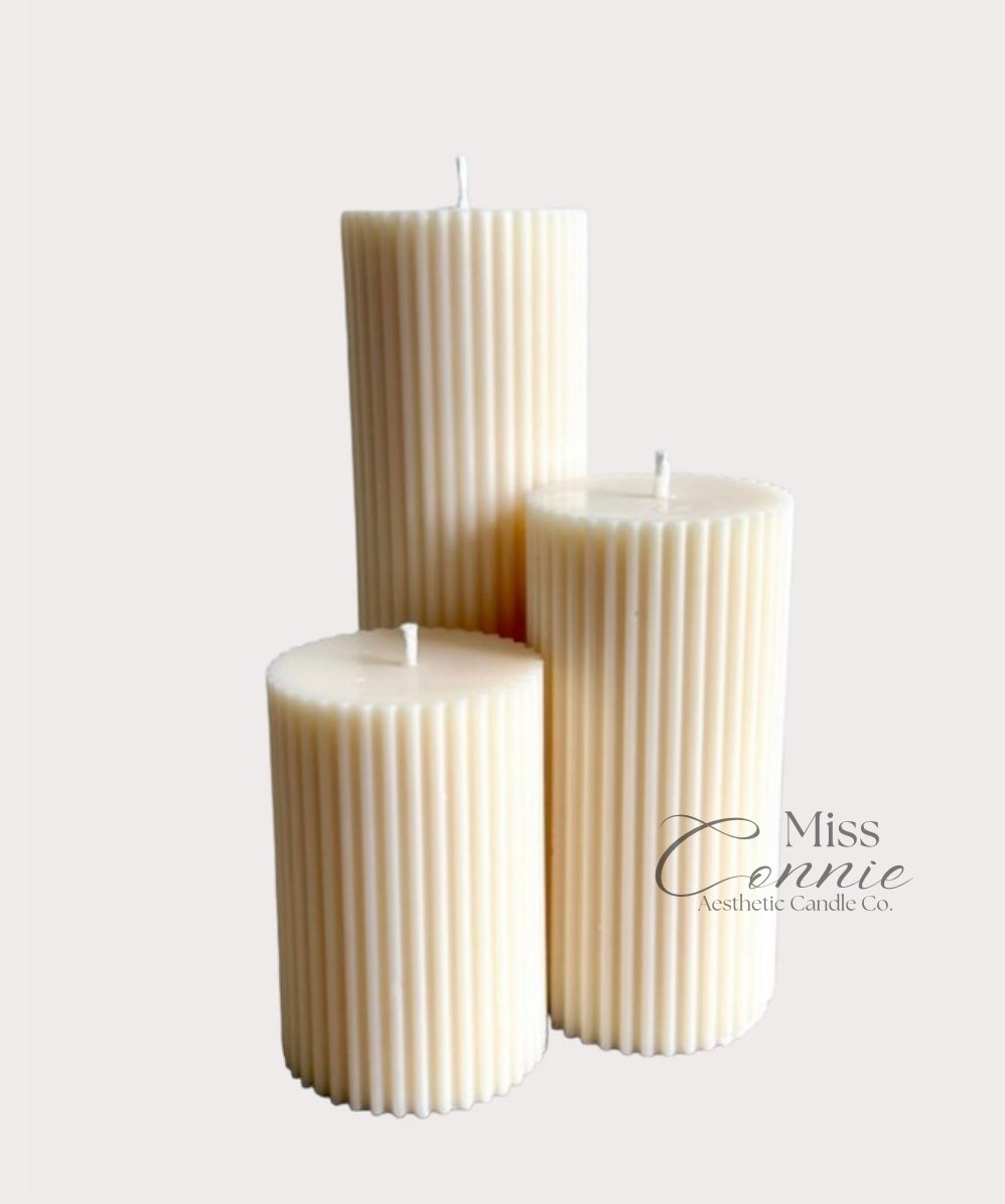 Column Ribbed Pillar Candles