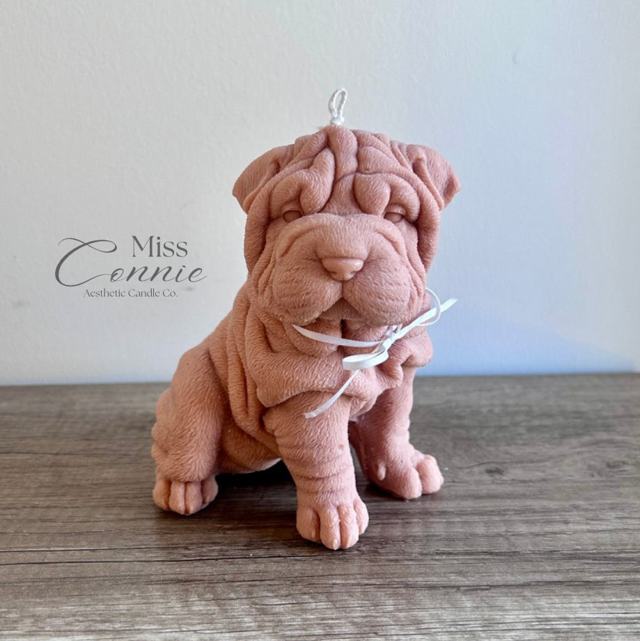 Shar Pei Puppy Dog Candle