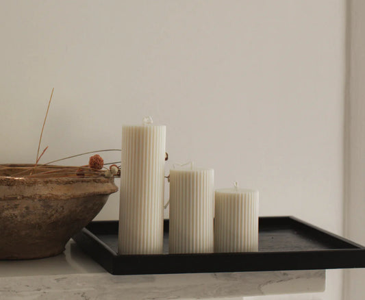 Column Ribbed Pillar Candles