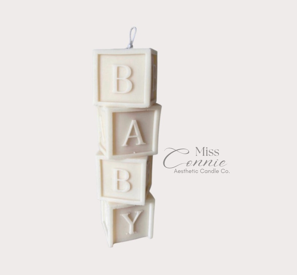 Baby Blocks Tower Pillar Candle