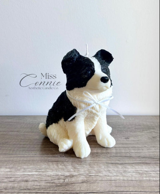 Border Collie Puppy Dog Candle