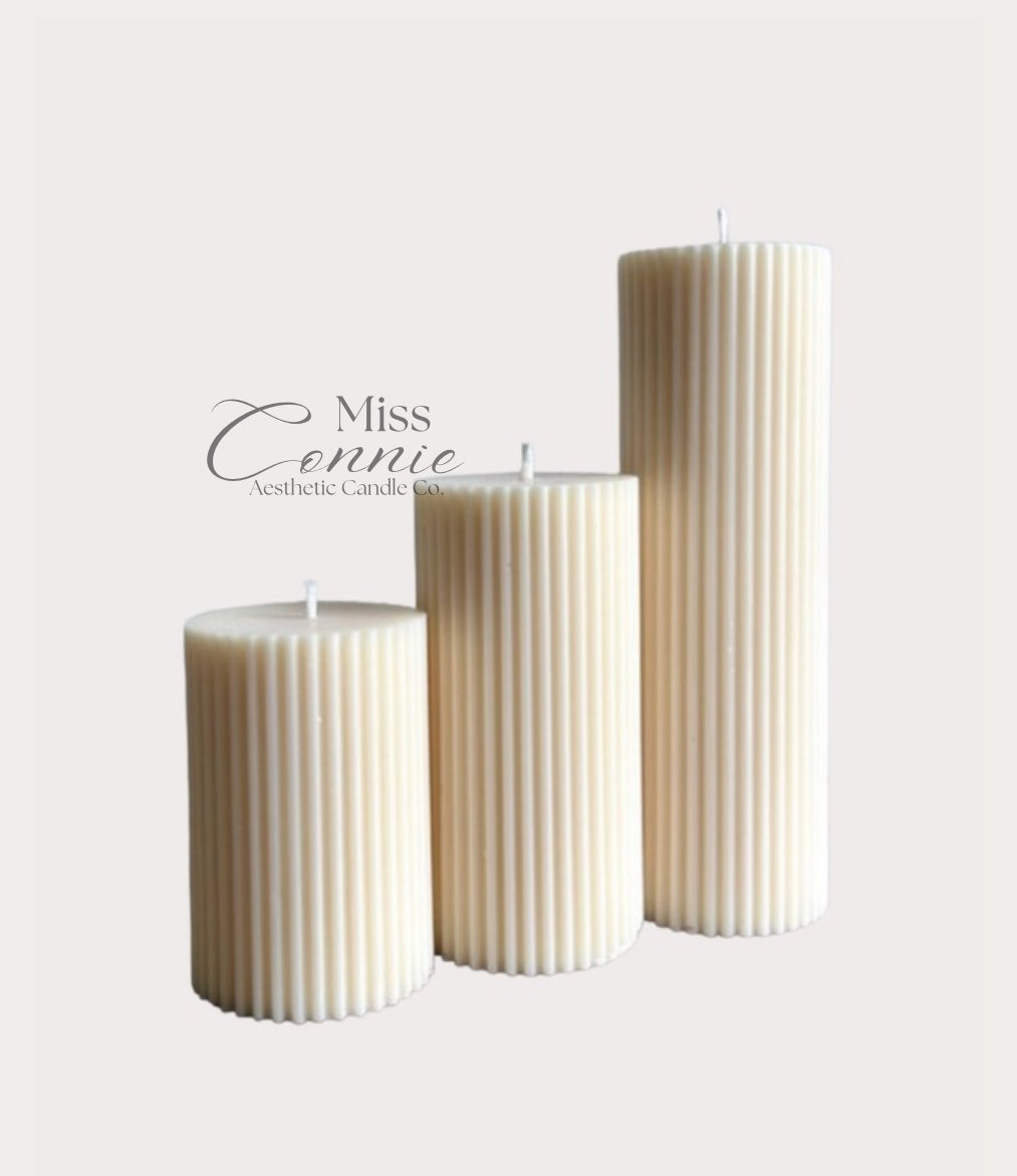 Column Ribbed Pillar Candles