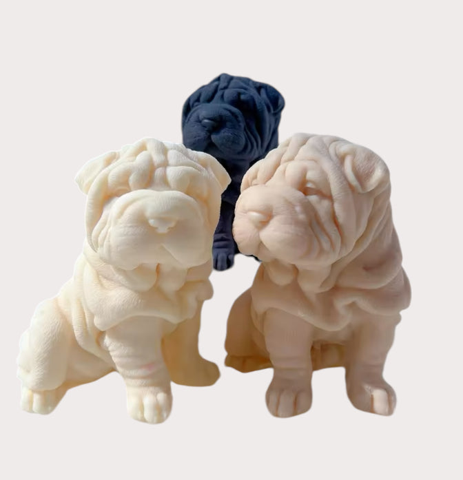 Shar Pei Puppy Dog Candle