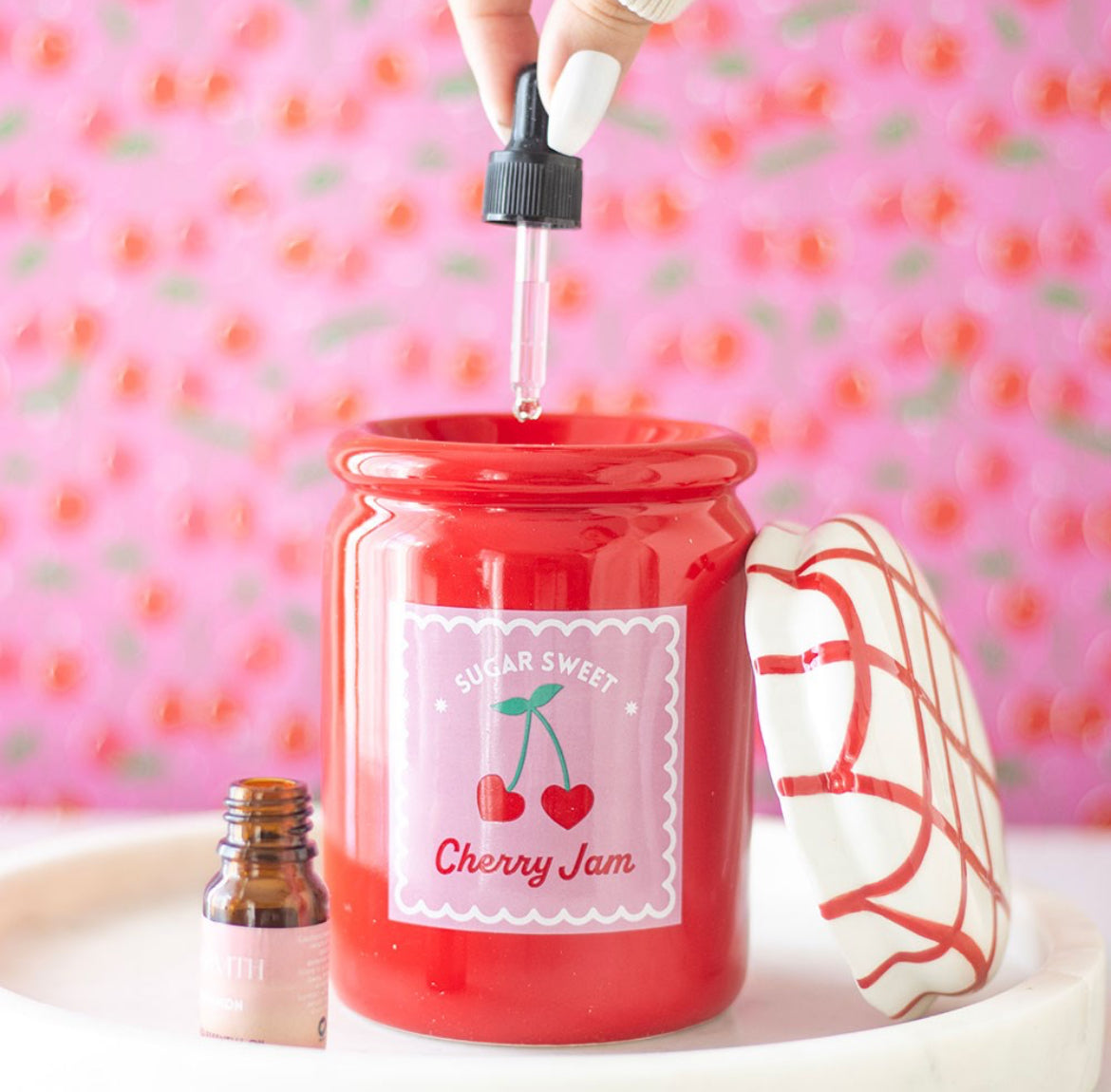 Cherry Jam Jar Wax Burner